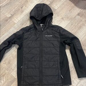 Columbia Black Quilted Hooded Jacket